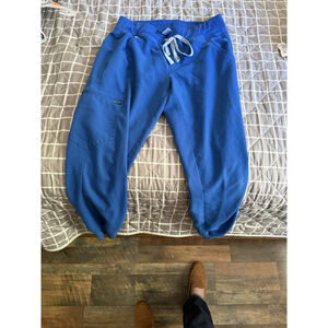 Figs Blue Scrub Pants with Drawstring Waist and Pocket
